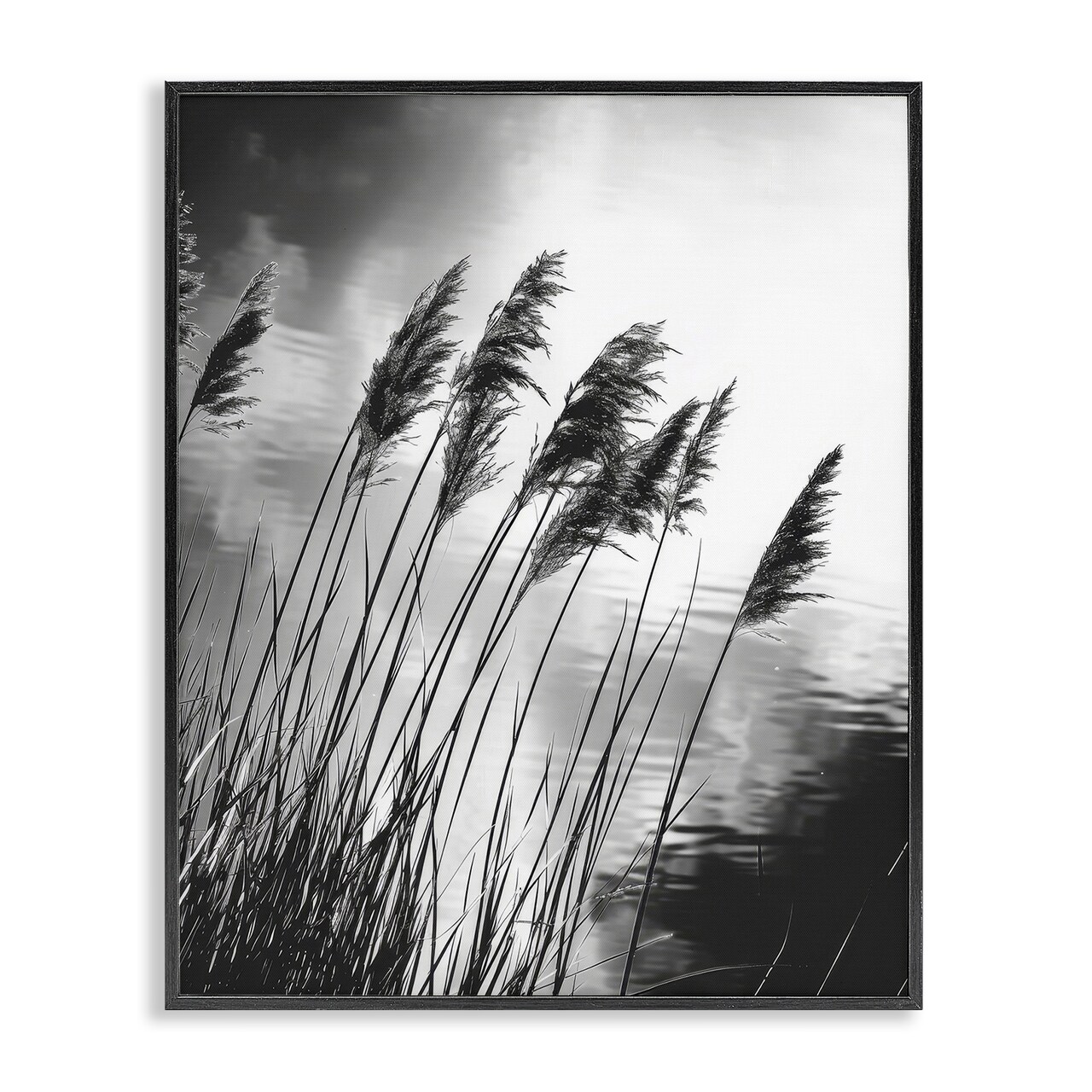 Stupell Industries Stark Contrast Wheat Framed Giclee Wall Art Design by Petal Prints Design